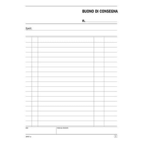 Data Ufficio - Voucher di consegna - 50 fogli - 215 x 148 mm - duplicato - senz…