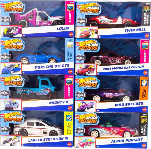 HOT WHEELS Veicoli a retrocarica 1:43 Ass.to HPR70