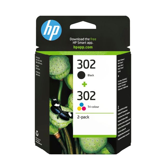 HP 302 2-pack Black/Tri-colour Original Ink Cartridges cartuccia d'inchiostro 2…