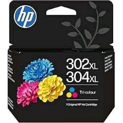 HP 302XL/304XL TRI-COLOR INK CIANO MAGENTA GIALLO ALTA RESA 7ML 300 PAGINE