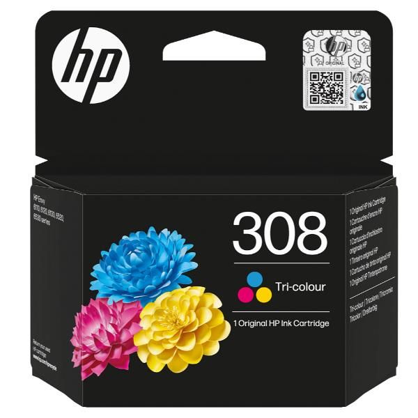 HP 308 TRICOLOR CARTUCCIA INCHIOSTRO IN TRICROMIA GIANO MAGENTA GIALLO 120 PAGI…