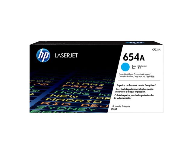 HP Cartuccia Toner originale ciano LaserJet 654A