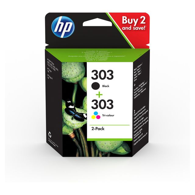 HP Confezione da 2 cartucce di inchiostro nero/in tricromia originali 303