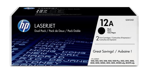 HP Confezione da 2 cartucce originali di Toner nero LaserJet 12A