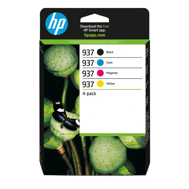 HP Confezione da 4 cartucce di inchiostro CMYK originali 937