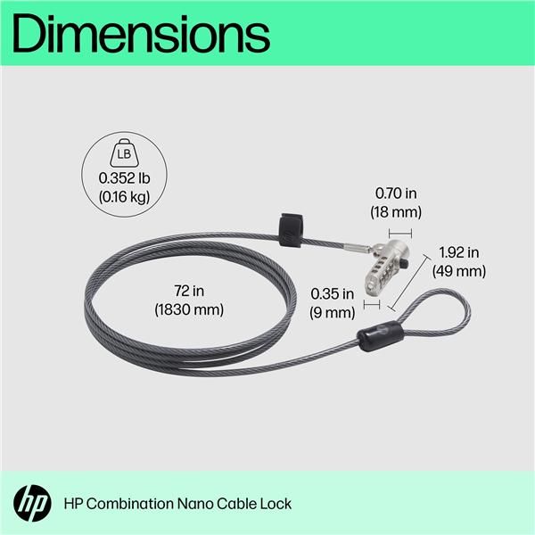 HP INC HP CAVO SICUREZZA NANO COMBINAZIONE