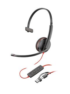 HP Poly Blackwire 3210 Monaural USB-C Headset +USB-C/A Adapter (Bulk) Auricolar…