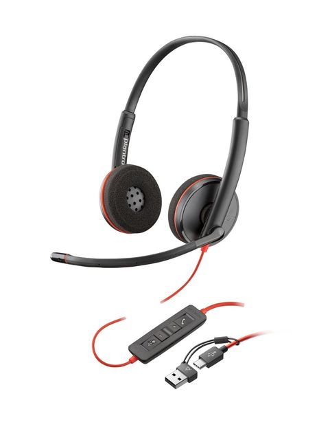 HP Poly Blackwire 3220 Stereo USB-C Headset +USB-C/A Adapter Auricolare Cablato…