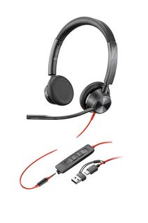 HP Poly Blackwire 3325 Stereo USB-C Headset +3.5mm Plug +USB-C/A Adapter Aurico…