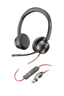HP Poly Blackwire 8225 Stereo USB-C Headset +USB-C/A Adapter Auricolare Cablato…