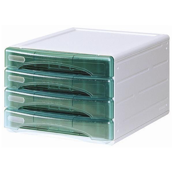 ARDA Olivia - Cassettiera - 4 cassetti - per A4, 265 x 335 mm - verde trasparen…
