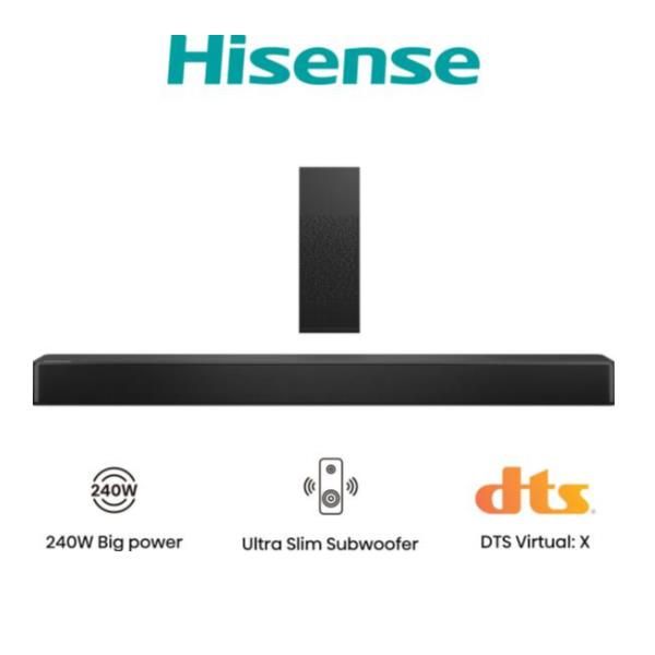 Hisense HS2100, 2.1 canali, 240 W, DTS Virtual:X, Dolby Digital, Dolby Digital …
