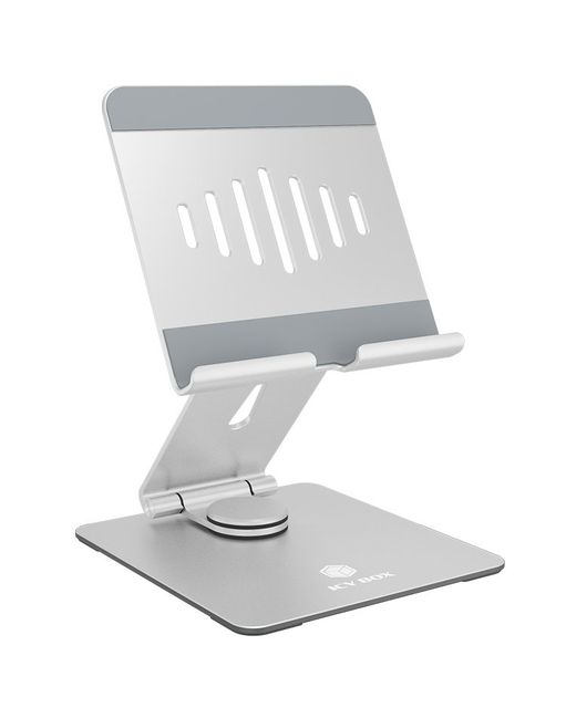 ICY BOX Supporto per tablet fino a 12.9"- girevole e regolabile- alluminio
