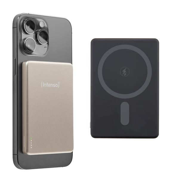 INTENSO POWER BANK MagSafe 5.000 mAh RICARICA WIRELESS CHAMPAGNE