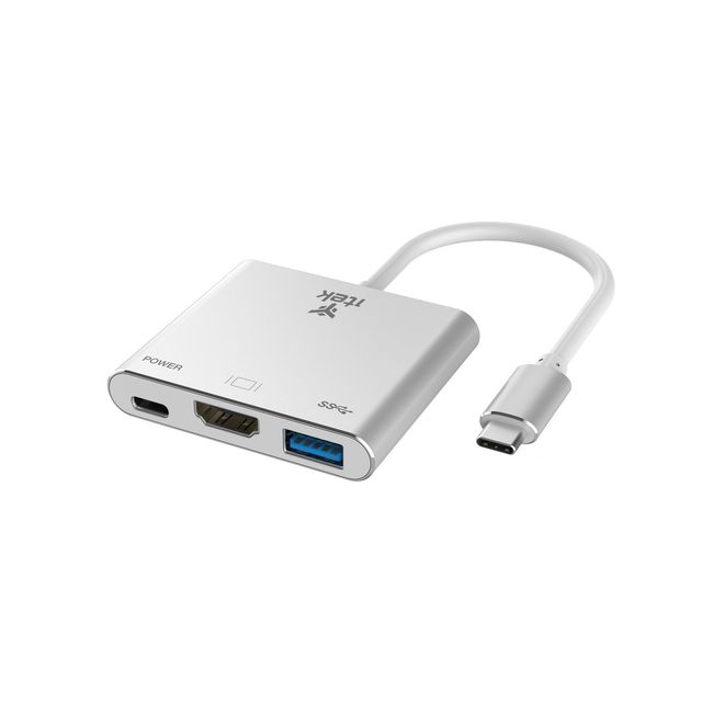 ITEK Adattatore USB-C a USB3.0(5G) + HDMI(4K) + USB-C(100W PD)