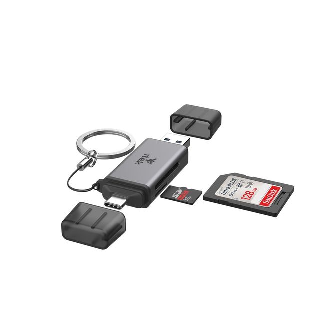 ITEK Adattatore USB-C o USB-A a Card Reader SD/TF (104Mbs)