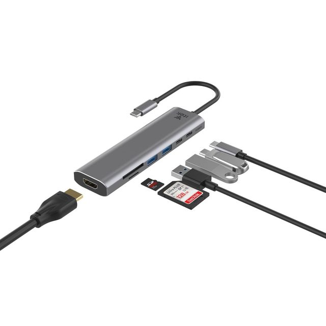 ITEK HUB USB-C 7 in 1- HDMI + 2USB3.0 + SD/TF + 2USB-C