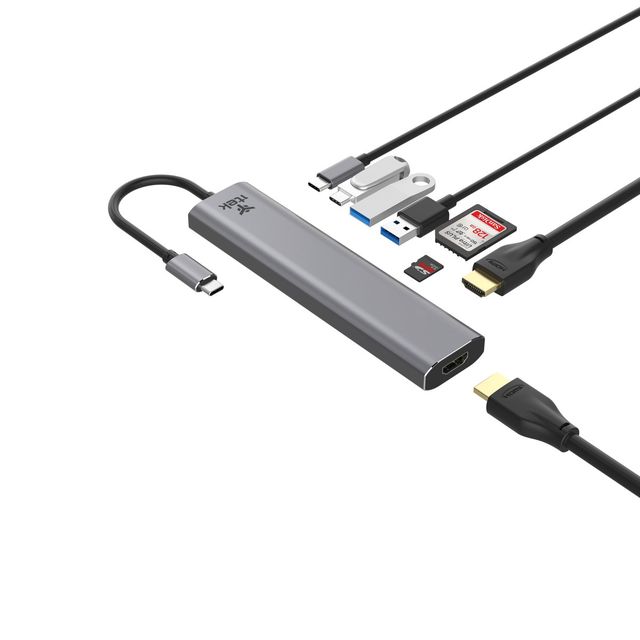 ITEK HUB USB-C 8 in 1- 2HDMI + 2USB3.0 + SD/TF + 2USB-C