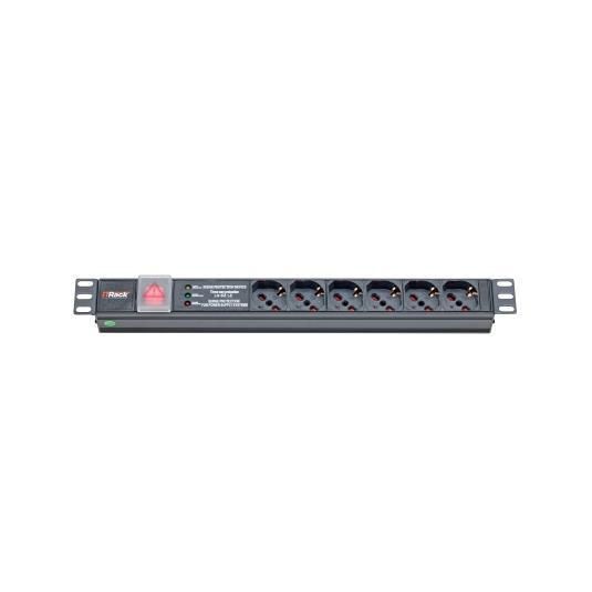 ITrack PDU 1U 6 PRESE UNIVERSALE CON INTERRUTTORE DI PROTEZIONE