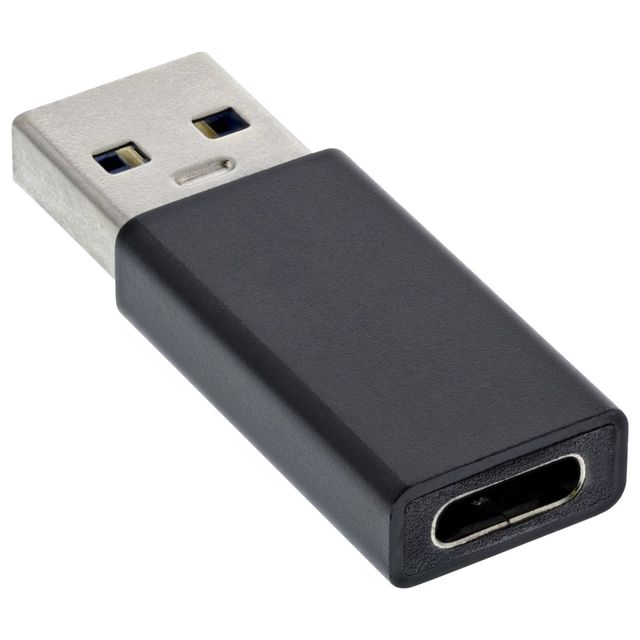 InLine Adattatore USB 3.2 Gen.2 - Spina USB-A a Presa USB-C, 10 Gb/s, Power Del…