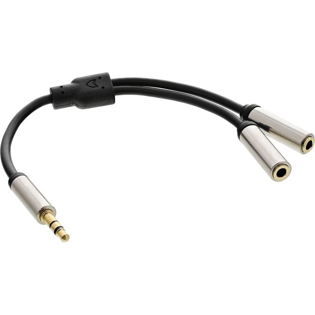 InLine Adattatore Y da 2x Jack 3,5 / 1x Jack 3,5 - Nero