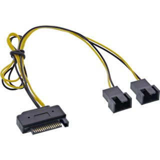 InLine Adattatore da 1x 15 Pin SATA ad 2x 3 Pin - 12V