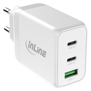 InLine Caricatore USB-C GaN 65W 3 porte - 2x USB-C + USB-A, Power Delivery 3.0,…