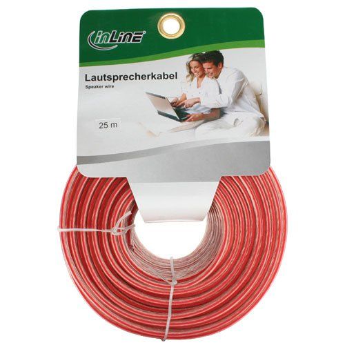 InLine Cavo Audio Bipolare Rosso/Nero per Stereo Hi-Fi, 2x 0,75mm² - 25m
