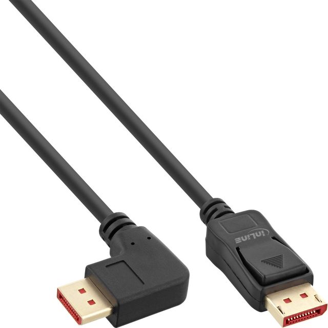 InLine Cavo DisplayPort 8K (FUHD) con Angolo a Destra, Nero - 2m