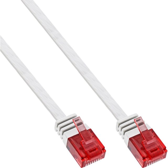 InLine Cavo Patch Piatto 50cm U/UTP, Cat.6 - Bianco