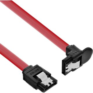 InLine Cavo SATA III (6Gb/s) Rosso, 1x 90° - 0,3m