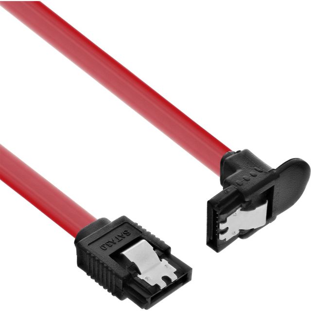 InLine Cavo SATA III (6Gb/s) Rosso, 1x 90° - 0,3m
