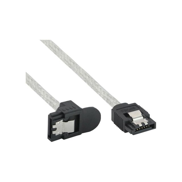 InLine Cavo SATA III (6Gb/s) Trasparente, 1x 90° - 0,3m