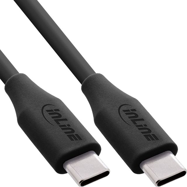 InLine Cavo USB-C 100W - Ricarica rapida PD USB 2.0, silicone flessibile, Black…