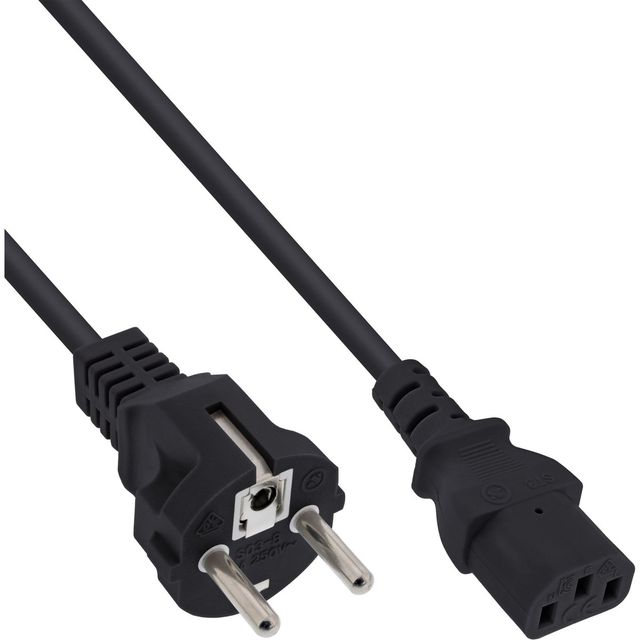 InLine Cavo alimentazione PSU IEC60320 / Schuko, Nero - 1,5 m