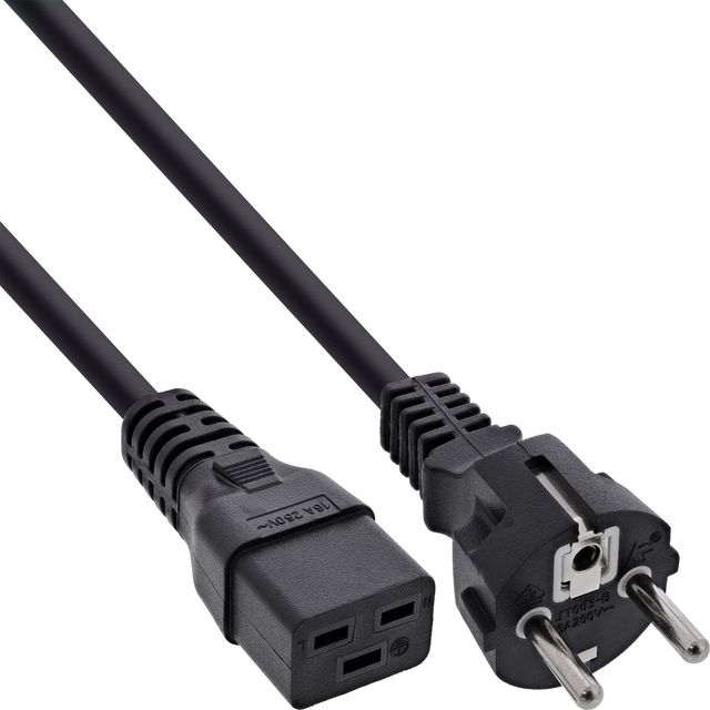 InLine Cavo alimentazione PSU IEC60320 C-19 / Schuko, Nero - 2,0 m