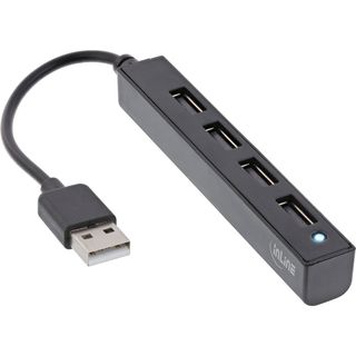 InLine Hub USB 2.0 a 4 porte - Da USB-A maschio a 4x USB-A femmina, cavo 15 cm