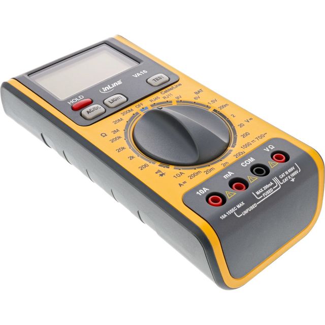 InLine Multimetro Digitale 3-in-1 con tester per cavi RJ45, RJ11