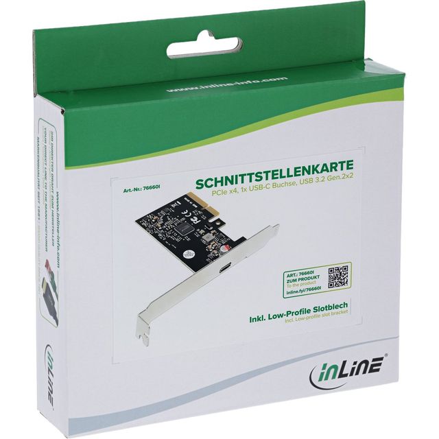 InLine Scheda di interfaccia PCIe x4, 1x presa USB-C, USB 3.2 Gen.2x2