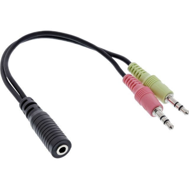 InLine Sdoppiatore / Adattatore Headset Tricanale CTIA - Nero
