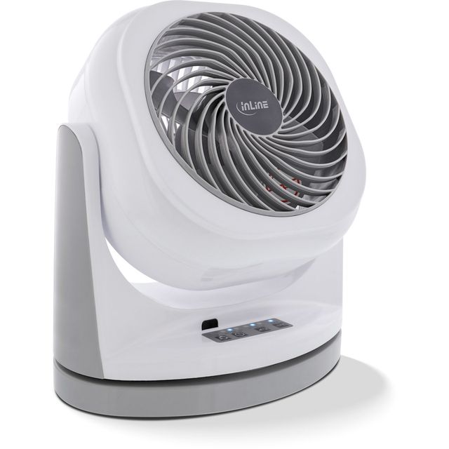 InLine SmartHome Ventilatore da Tavolo WLAN - Oscillante, Bianco/Grigio