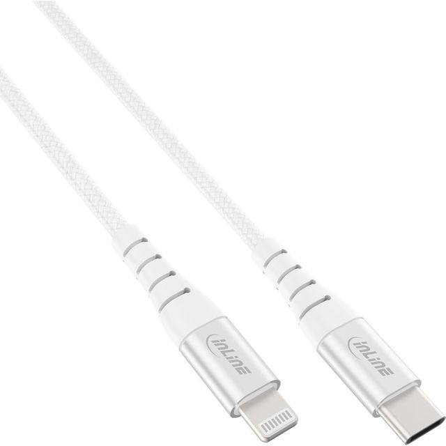 InLine USB-C Lightning Cavo MFi per iPhone, iPad e iPod - Silver/Alluminio, 1m
