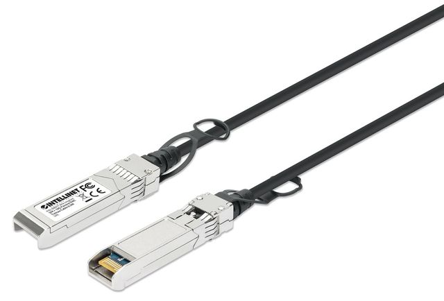 Intellinet 508377 cavo InfiniBand e in fibra ottica 0,5 m SFP+ Nero, Argento