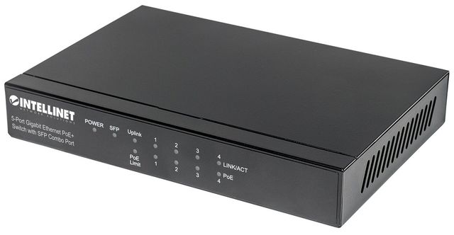 Intellinet 561174 Switch Gigabit 5 porte PoE+ 1SFP