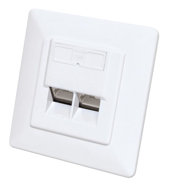 Intellinet 771917 presa energia 2 x RJ-45 Bianco