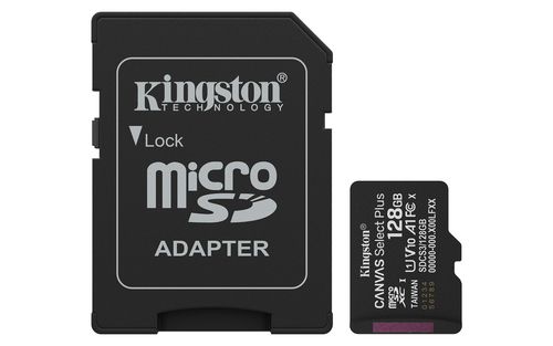 KINGSTON CANVAS SELECT PLUS 128GB microSDXC A1 / Video Class V10 / UHS-I U1 / C…