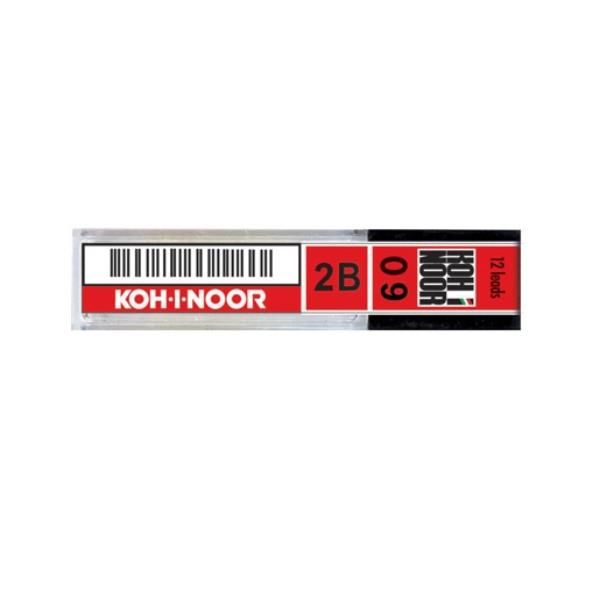 KOH-I-NOOR - Mina per matita - grafite - 2B - nero - 0.9 mm (pacchetto di 12)