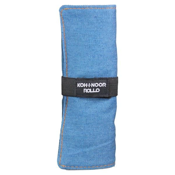 KOH-I-NOOR ASTUCCIO ARROTOLABILE 24 SCOMPARTI BUSTINA CON ZIP COL AZZURRO JEANS…