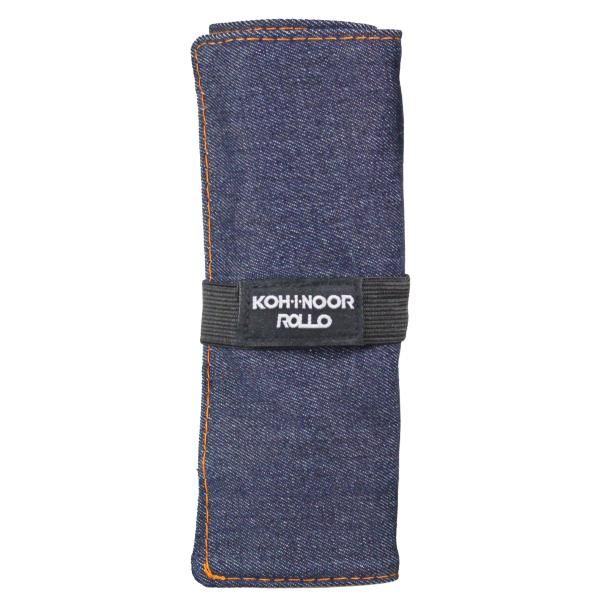 KOH-I-NOOR ASTUCCIO ARROTOLABILE IN JEANS 24 SCOMPARTI CHIUSURA CON VELCRO BLU …