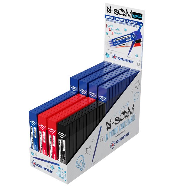 Kit refill gel Riscrivi - 0,7 mm - colori assortiti (blu/rosso/nero/verde) - Os…